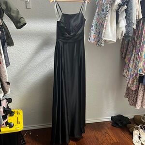 JJs House Black Spaghetti Strap Gown